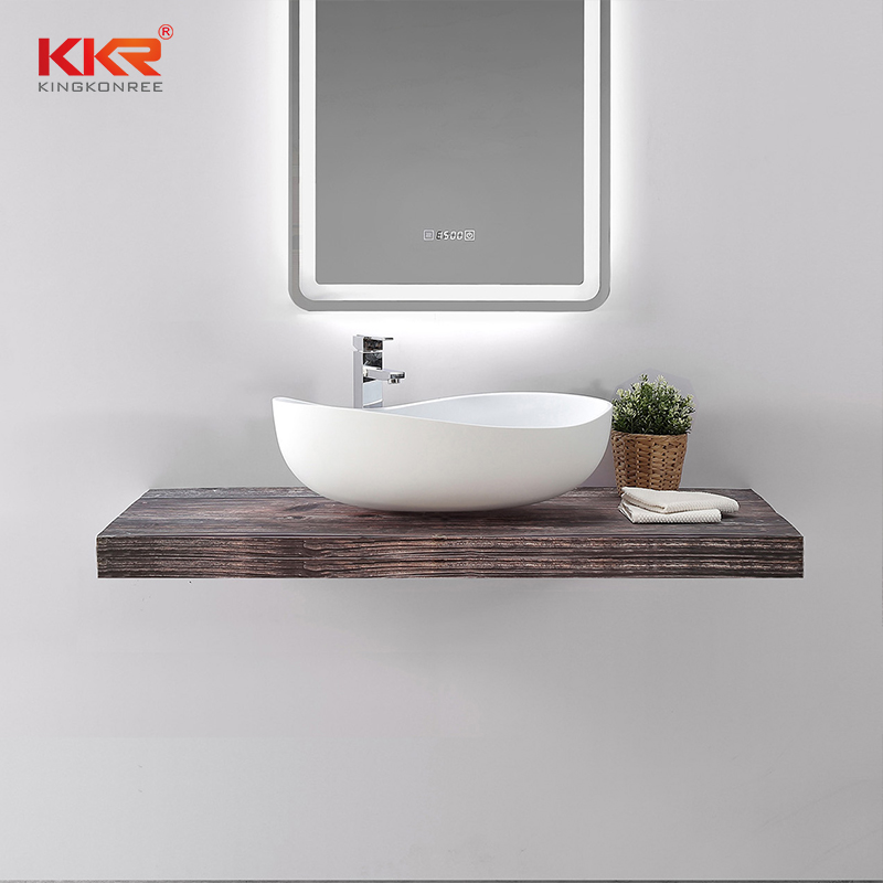 Spezielles Design weißes Waschbecken mit fester Oberfläche vom